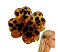 Leopard Hair Clip - Non-Slip Leopard Print Four-Leaf Strong Hair Pin - Women's Hair Accessories - for Holiday Festival Salon Home Travel Wedding Care Party Summer Everyday New Year