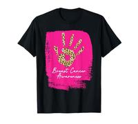 Leopard Handprint Breast Cancer Awareness Survivor Pink T-Shirt