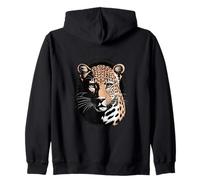 Leopard Head Portrait Wildlife Jungle Zip Hoodie