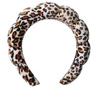 Leopard Headband for Washing Face, Makeup, Bubble Skincare. Terry Cloth Soft Puffy for Women Makeup Removal, Shower, Facial Mask.