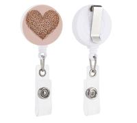 Leopard Heart Retractable Badge Holder Reel Clip ID Card Holder for Doctor Nurse Student Office Worker