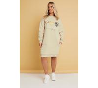 Yours Curve Natural Brown Leopard Heart Sweatshirt Dress - Women's - Plus Size Curve