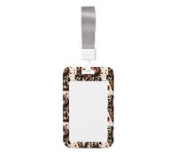 Leopard-Heart-Valentine-Gnomes Abs Vertical Id Badge Holder, Name Badge with Clear Scanning Film