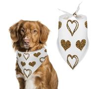 Leopard Hearts Spotted Print Dog Bandanas Puppy Cat Kerchief Scarf Pet Triangle Bandana for Christmas