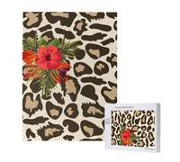 Leopard Hibiscus Flower,500 Pieces Wooden Jigsaw Family Game Jigsaw Puzzles for Adults Teens