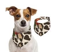 Leopard Hibiscus Flower,Dog Bandanas Cotton Pet Scarf Adjustable Bibs for Pet,M