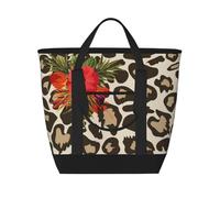 Leopard Hibiscus Flower,Lunch Bags Large Capacity Insulated Tote Bag For Women Men Work Picnic Travel