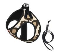 Leopard Hibiscus Flower,Pet Harness,Adjustable Reflective Dog Harness,Pet Leash Vest,S