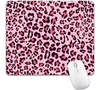 Leopard Hot Pink Black Aesthetic Cheetah Print Mouse Pads Stitched Edge Mouse Mat Smooth Mousepad For Laptop Computer Pc 25X30Cm