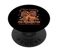 Leopard I Wear Orange for Daughter Developmental Disability PopSockets Adhesive PopGrip