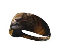 Leopard in a Leather Jacket Printed Elastic Sports Headband Stretchy Sports Headband Suitable for Sports Travel and Indoor Fitness