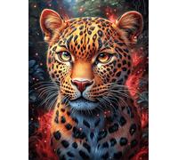 Leopard in A Magical Flower Garden 500 Piece Count Premium Jigsaw Puzzle Scenery Science Fiction For Adults Teens 14+ Concentration Training Indoor Game Family Game Night Sturdy Paperboard 500 PCS