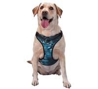 Leopard In Blue Water White Roses No Pull Dog Harness Adjustable Reflective Oxford Easy Control Medium Large Dog Harness