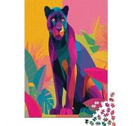 Leopard in Bright Tropical Colors, Pop Art1000 Piece Impossible for Adults Games Gifts Kids Challenge Jigsaw