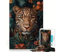 Leopard in Jungle 1000 Pieces Jigsaws Adults Puzzles Gifts Sharp Thinking Cozy Fun Fun Activity Game Night (38x52cm)
