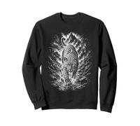 Leopard in Nature Portrait Artistic Black White Style Sweatshirt