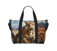 Leopard in search of prey Crossbody handbag, travel casual handbag, suitable for work, travel, fitness, tourism, women's zipper storage bag,