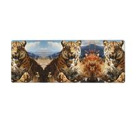 Leopard in search of prey Patterned Keyboard and Mouse Pad (31.5x11.8 inches) Suitable for Gaming and Office Use.