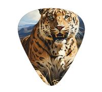 Leopard in search of prey Printed pick set - 12 pieces, thin, medium and thick guitar picks, suitable for guitar, bass, electric guitar and ukulele