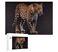 Leopard in Shadows Wild Beauty -1 - Decorative Wooden Puzzle, 300 PCS, Mindful Gift for Adults - for Shared Table Time
