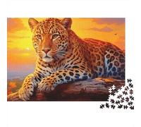 Leopard in Sunset 1000 Piece Jigsaw Puzzles Leopard at Sunset for Adults Educational Game Home Decoration Difficult Challenging Male And Female Birthday 70x50cm/1000pcs Gifts