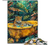 Leopard in The Bathtub Puzzles 1000 Pieces for Adults, Toys Educational Games Stress Relieving Secret Santa Gifts for And Age 14 (size 50x75cm)