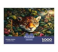 Leopard in The Flowers 1000 Piece Jigsaws for Adults Educational Games Beautiful Home Decoration Art Colorful DIY Craft 70x50cm/1000pcs