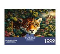 Leopard in The Flowers 1000 Pieces Jigsaw Puzzles for Adults Impossible Birthday Gifts for Women And Man Art Colorful DIY Craft 38x26cm/1000pcs