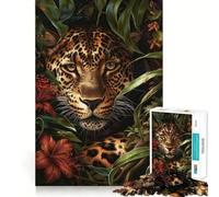 Leopard In The Jungle Adults 1000 Piece Jigsaw Puzzle Brain Think Bright Detail Real Challenge Room Accent (50x75cm)