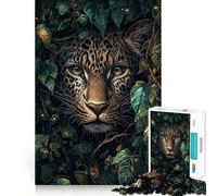 Leopard in The Jungle Jigsaw Puzzle 1000 Piece for Adults Focus Boost Real Thick Family Play Night Play (38x26cm)
