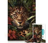Leopard In The Jungle Puzzles for Teenagers 1000 Piece Reason Skill Tension Relief Enjoyable Challenge Home Display (38x52cm)