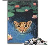 Leopard in Water Jigsaw Puzzles for Adults 2000 Piece Puzzle, for Age 14+ Home Art Decor Family Games Christmas Birthday Gifts (70x100cm)