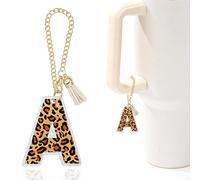 Leopard Initial A Charm for Stanley Cup,Mini Tumbler Keychain Letter Stanley Cup Accessories,Charms for Purse Backpack,Leopard Gifts for Women Her Mom Sister Friend