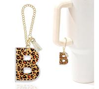 Leopard Initial B Charm for Stanley Cup,Mini Tumbler Keychain Letter Stanley Cup Accessories,Charms for Purse Backpack,Leopard Gifts for Women Her Mom Sister Friend