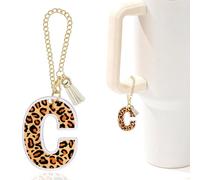 Leopard Initial C Charm for Stanley Cup,Mini Tumbler Keychain Letter Stanley Cup Accessories,Charms for Purse Backpack,Leopard Gifts for Women Her Mom Sister Friend