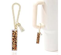Leopard Initial I Charm for Stanley Cup,Mini Tumbler Keychain Letter Stanley Cup Accessories,Charms for Purse Backpack,Leopard Gifts for Women Her Mom Sister Friend
