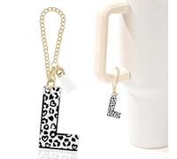 Leopard Initial L Charm for Stanley Cup,Mini Tumbler Keychain Letter Stanley Cup Accessories,Charms for Purse Backpack,Leopard Gifts for Women Her Mom Sister Friend