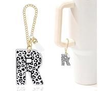 Leopard Initial R Charm for Stanley Cup,Mini Tumbler Keychain Letter Stanley Cup Accessories,Charms for Purse Backpack,Leopard Gifts for Women Her Mom Sister Friend