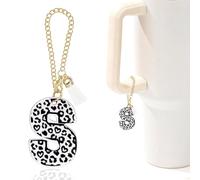 Leopard Initial S Charm for Stanley Cup,Mini Tumbler Keychain Letter Stanley Cup Accessories,Charms for Purse Backpack,Leopard Gifts for Women Her Mom Sister Friend