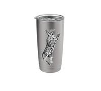 Leopard Jaguar Panther Cat Blackwork Stainless Steel Insulated Tumbler