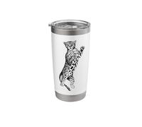 Leopard Jaguar Panther Cat Blackwork Stainless Steel Insulated Tumbler