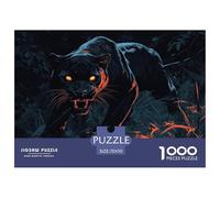 Leopard Jigsaw Puzzles 1000 Piece Challenge Game for Adults,Nighttime Creature Impossible Jigsaw Puzzle 1000 Pieces Educational Game Home Decoration 70x50cm/1000pcs