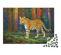 Leopard Jigsaw Puzzles 1000 Pieces Challenge Game for Adults Natural Ecology Impossible Jigsaw Puzzles 1000 Piece Educational Game Puzzle Gifts 1000pcs (75x50cm)