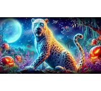 leopard Jigsaw Puzzles 1000 Pieces Fun and Challenging Family Game Puzzle Game Great Gift Idea for The Whole for Women, Gifts for Men 38x26cm/1000pcs