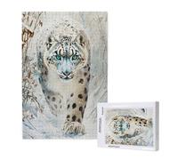 Leopard Jigsaw Puzzles for Adults 300 Piece,Animal Puzzles for Adults Wooden, Funny/Difficult/Impossible/Challenging Decompression Games, As a Birthday for Women and Men ML-416