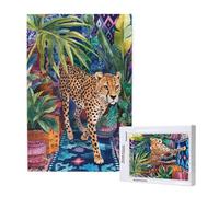 Leopard Jigsaw Puzzles for Adults 5000 Animal Puzzles for Adults Wooden, Funny/Difficult/Impossible/Challenging Decompression Games, As a Birthday for Women and Men ML-1254