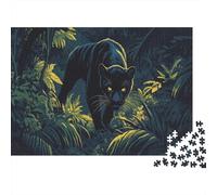 Leopard Jigsaw Puzzles Puzzles for Adults Kids. 1000 Pieces Moonlit Night Forest Whimsical Challenge Toy Home Decoration for Gifts 1000pcs (75x50cm)