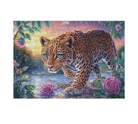 Leopard Jungle Forest 300 Piece Jigsaw Puzzle for Adults Lunch Break Activity Quick Escape No Duplicate Pieces for Busy Professionals 300 PCS