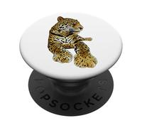 Leopard Jungle Retro Style Leopard Print Wild Cat Design PopSockets Adhesive PopGrip