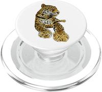 Leopard Jungle Retro Style Leopard Print Wild Cat Design PopSockets PopGrip for MagSafe